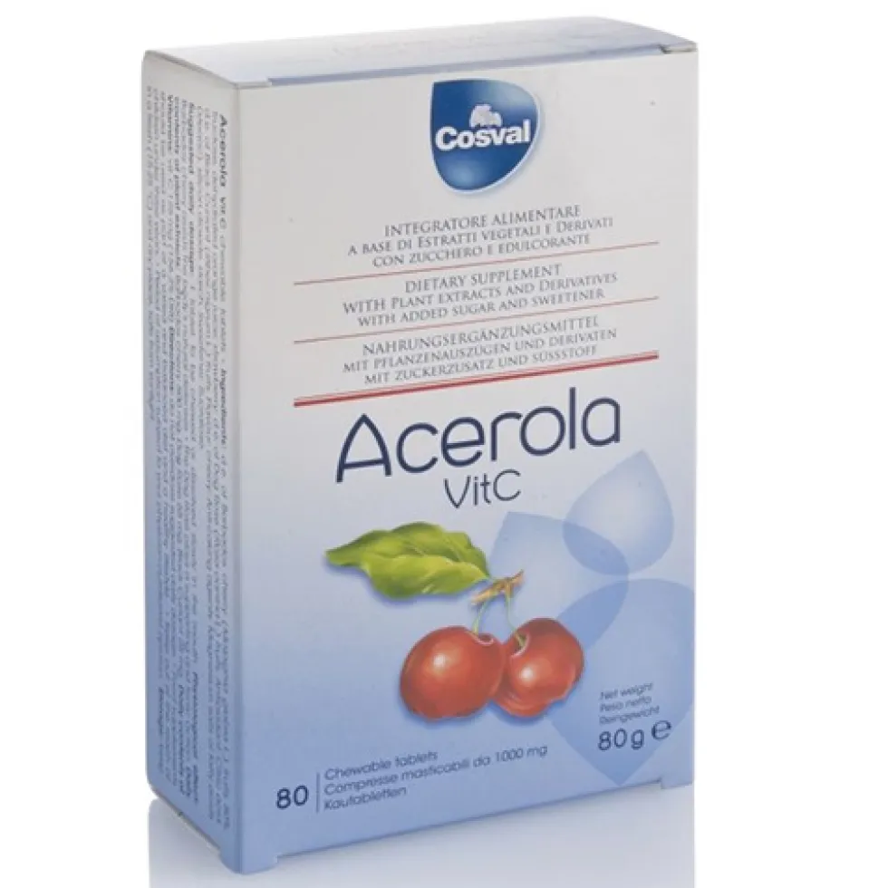 Cosval Acerola Vit C Integratore Alimentare 80 Compresse Masticabili