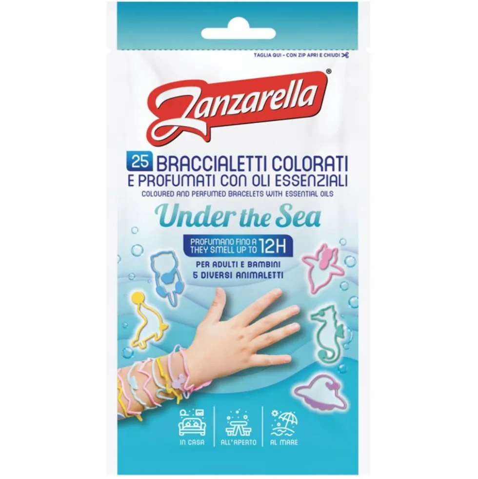 Coswell Zanzarella Braccialetti Sotto il Mare - Bracciali in silicone contro le zanzare, 25 pezzi