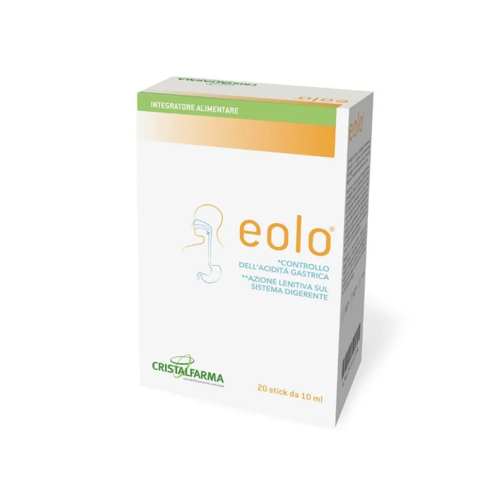 Cristalfarma Eolo Integratore Alimentare per il Sistema Digerente, 20 stick