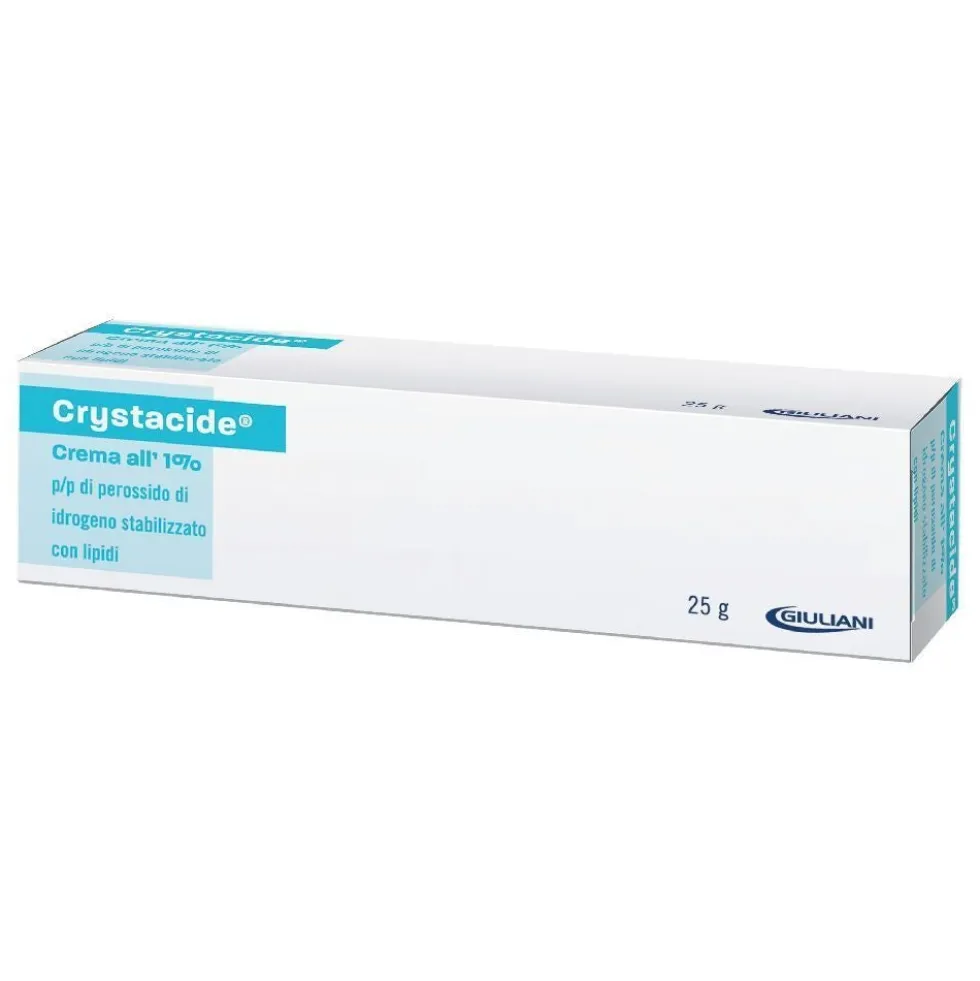 Crystacide Perossido di Idrogeno 1% Crema Infezioni Cutanee, 25g