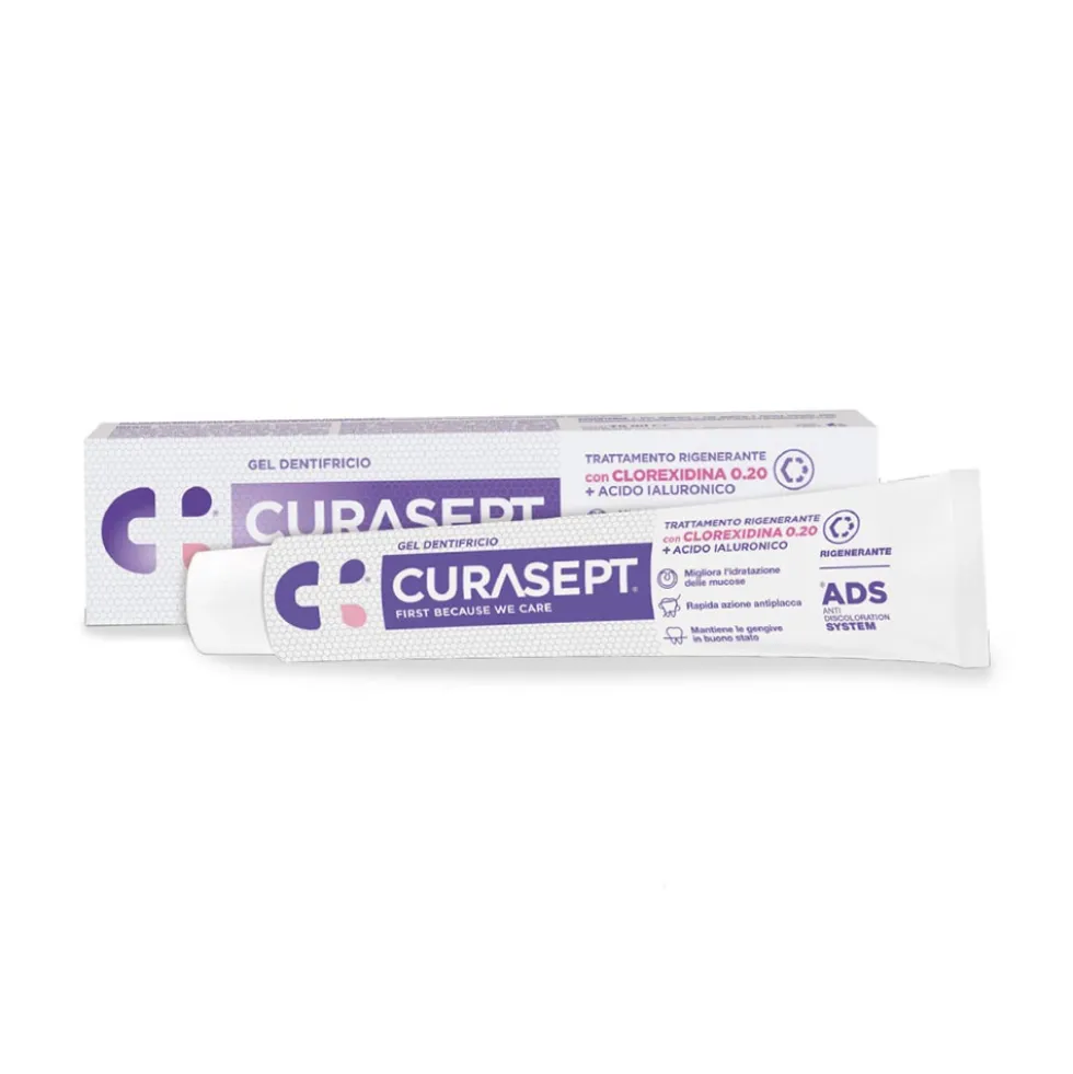 Curasept ADS Trattamento Rigenerante - Dentifricio in gel per le lesioni orali, 75 ml