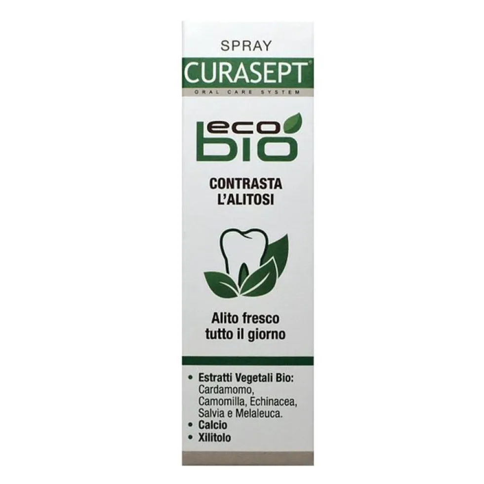 Curasept Eco Bio - Spray orale igienizzante per contrastare l'alitosi e rinfrescare l'alito, 20 ml