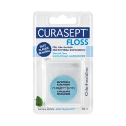 Curasept Filo in microfibra espandibile - Filo interdentale per la rimozione della placca, 30 m
