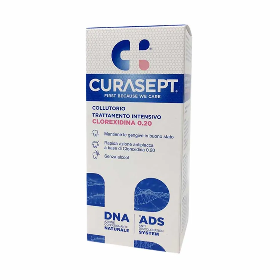 Curasept Trattamento Intensivo - Collutorio antiplacca con clorexidina 0.20 per le gengive, 200 ml
