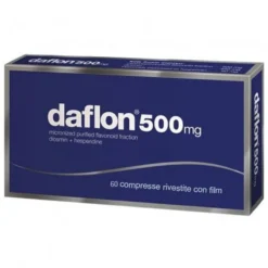 Daflon 500mg Compresse per Insufficienza Venosa, 60 Compresse Rivestite