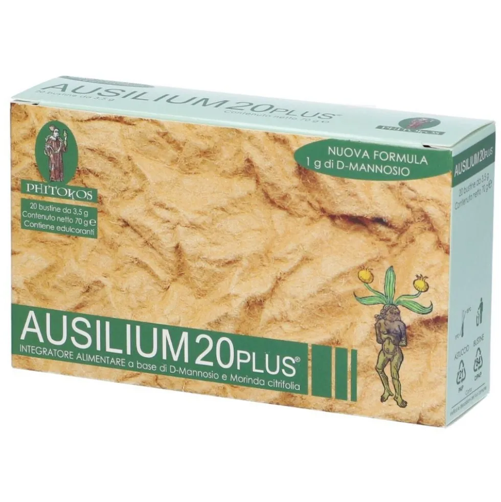 Deakos Ausilium 20 Plus Senza Aroma Integratore D-Mannosio, 20 Bustine
