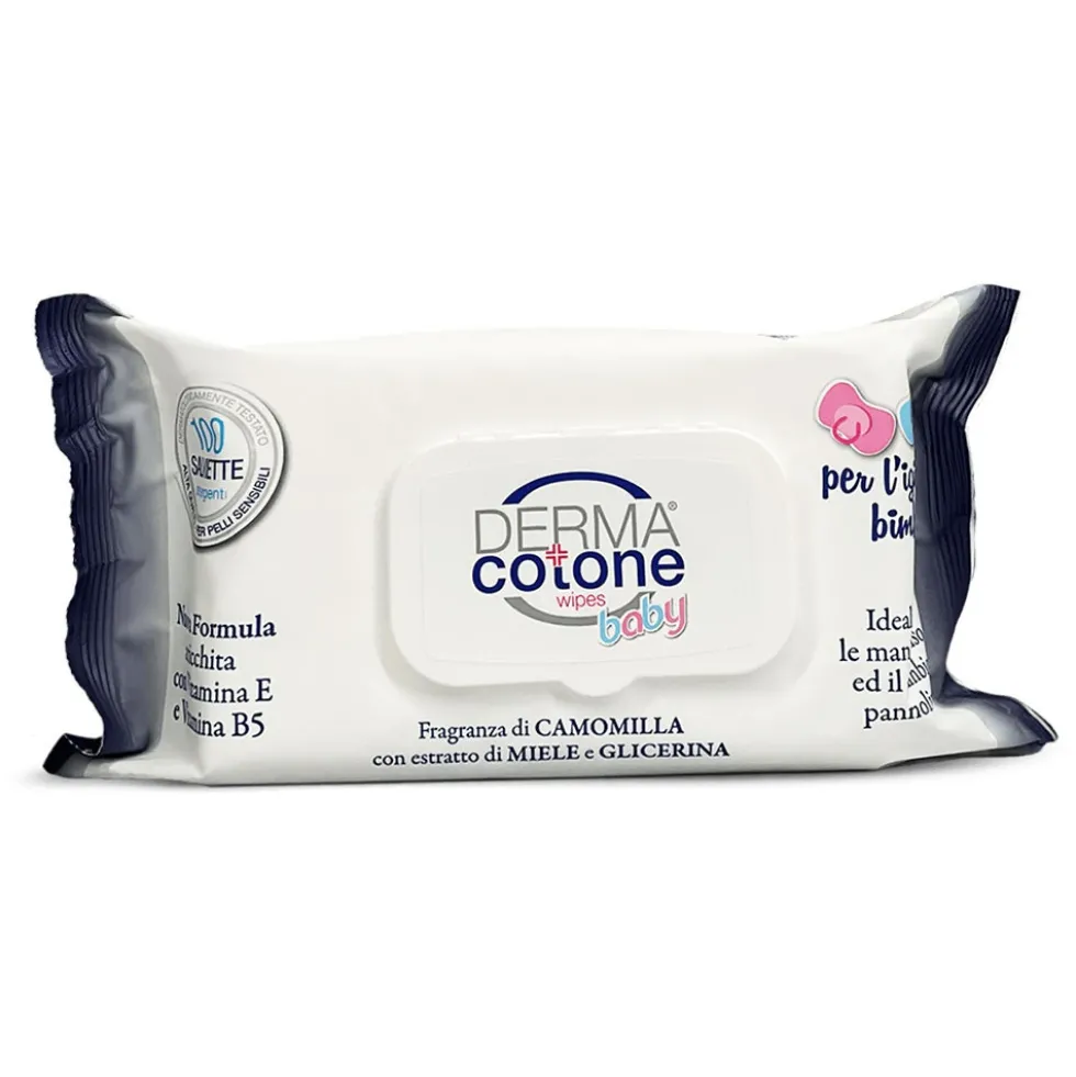 Dermacotone Baby - Salviette detergenti e lenitive per l'igiene dei bambini, 100 salviette