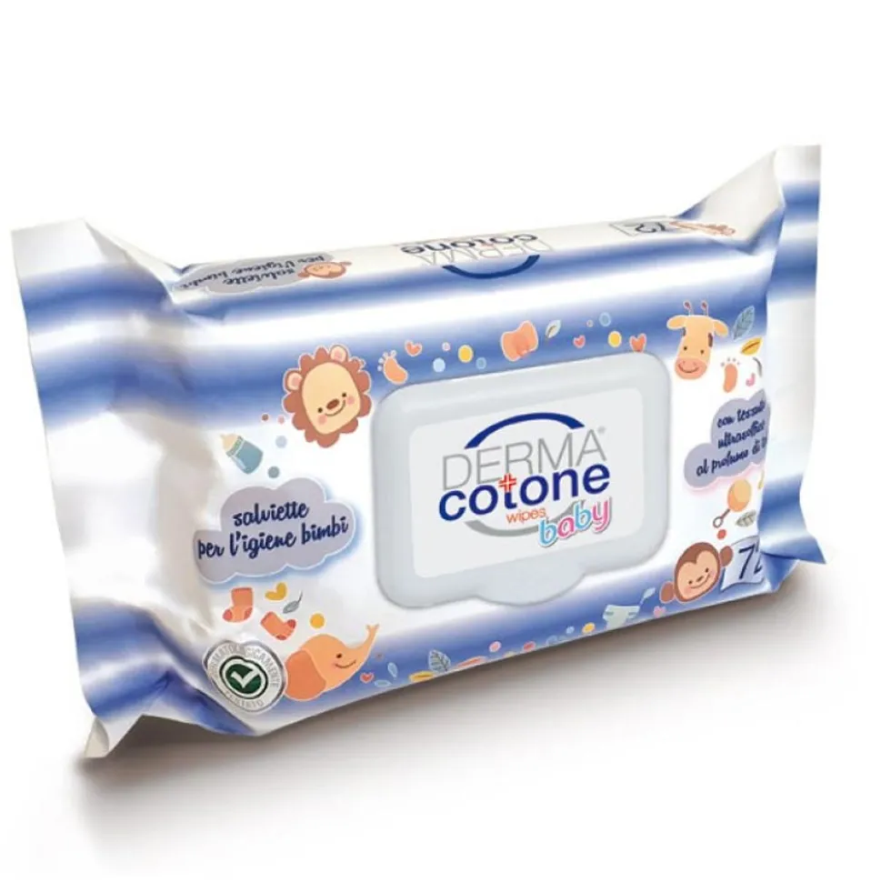 Dermacotone Salviettine Bimbi Profumo di Talco - Salviettine per l'igiene del bambino, 72 pezzi