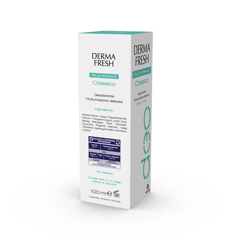 Dermafresh Classic - Deodorante Pelli Normali Profumazione Delicata, 100ml