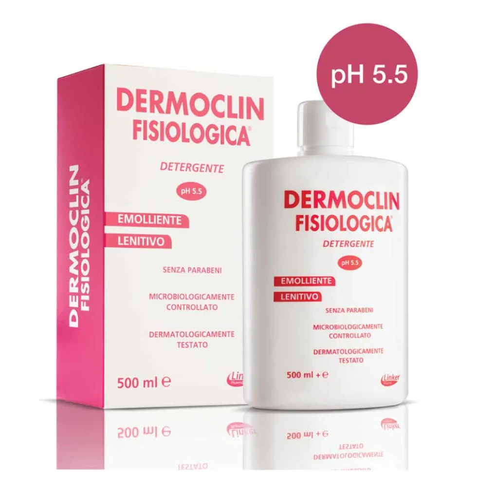 Dermoclin Fisiol Detergente Fisiologico pH 5.5 Intimo e Corpo, 500ml