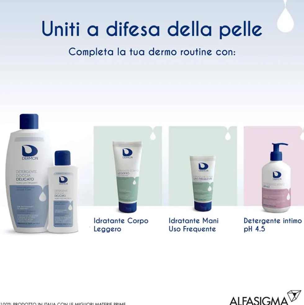 Dermon Detergenza - Detergente Doccia Delicato Frequente Formato Viaggio, 100ml
