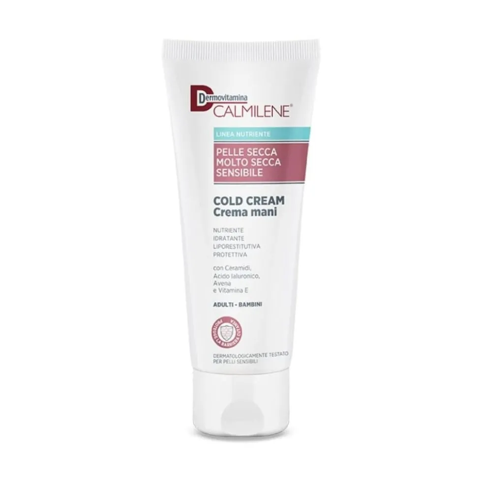 Dermovitamina Calmilene Cold Cream - Crema mani idratante per la pelle secca e sensibile, 75 ml