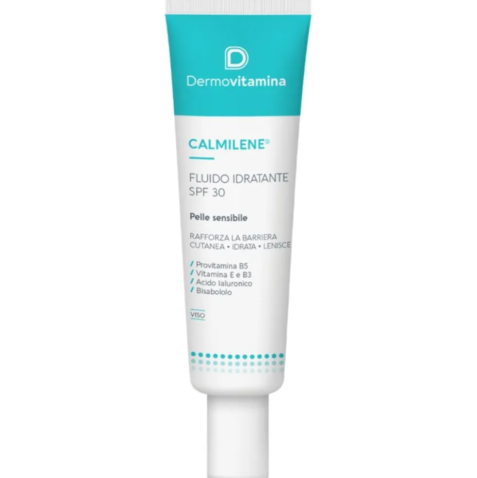 Dermovitamina Calmilene - Fluido Idratante SPF30 Pelle Sensibile, 40ml