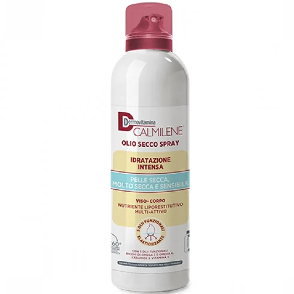 Dermovitamina Calmilene - Olio secco spray nutriente per il viso, il corpo e i capelli, 200 ml
