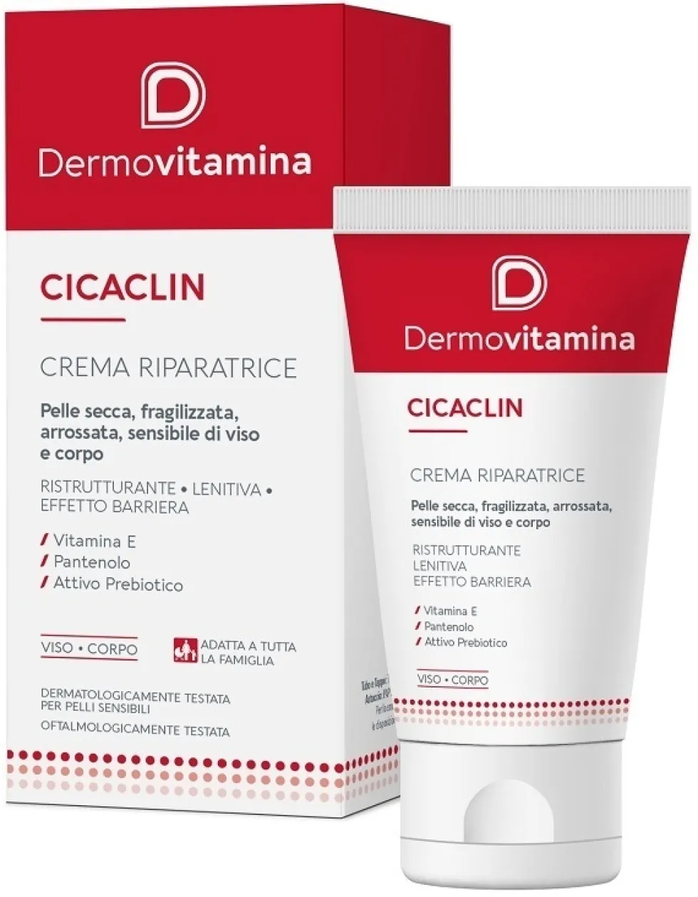 Dermovitamina Cicaclin Crema Riparatrice Lenitiva per Cicatrici e Irritazioni, 50ml