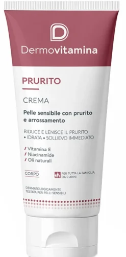 Dermovitamina Prurito - Crema corpo lenitiva per il prurito e la secchezza, 200 ml