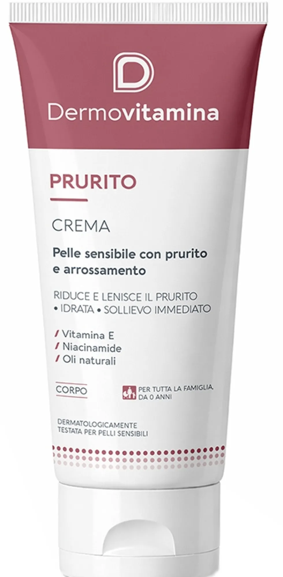 Dermovitamina Prurito - Crema corpo lenitiva per il prurito e la secchezza, 200 ml
