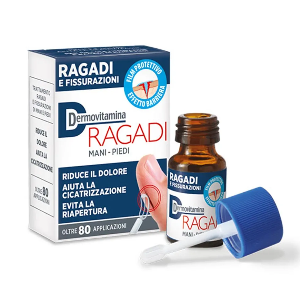 Dermovitamina Trattamento Ragadi - Gel cicatrizzante e riparatore per le mani e i piedi, 7 ml