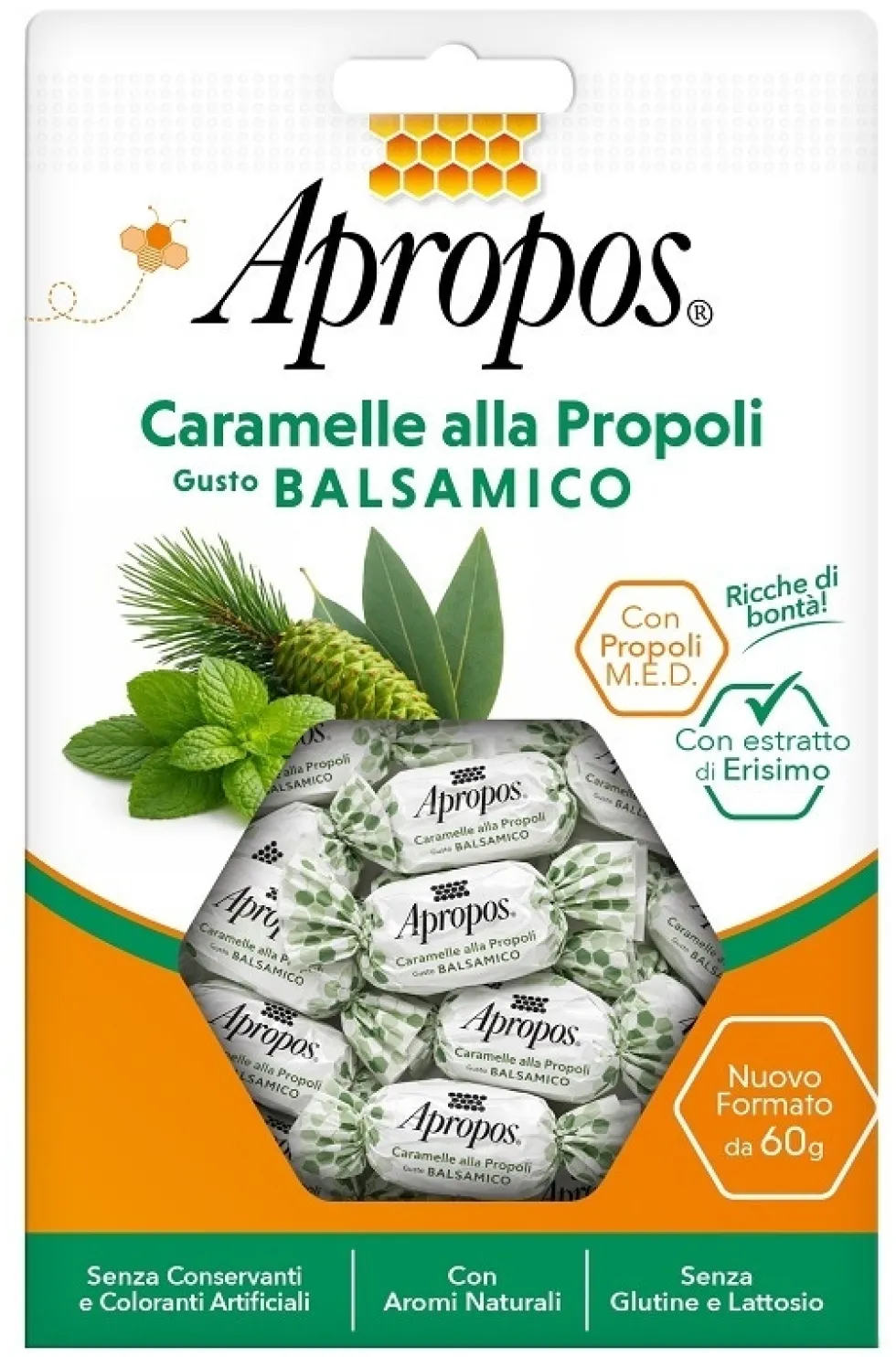 Desa Pharma Apropos Caramelle Propoli - Caramelle dure ad azione lenitiva per la gola, 60 g