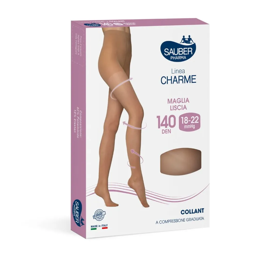 Desa Pharma Collant Sauber 140 denari beige - Collant a compressione per il microcircolo, taglia 4