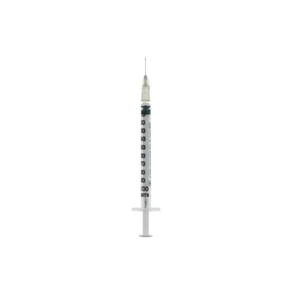 Desa Pharma Siringa per insulina extrafine - Siringa con ago removibile G25, 1 pezzo da 1 ml