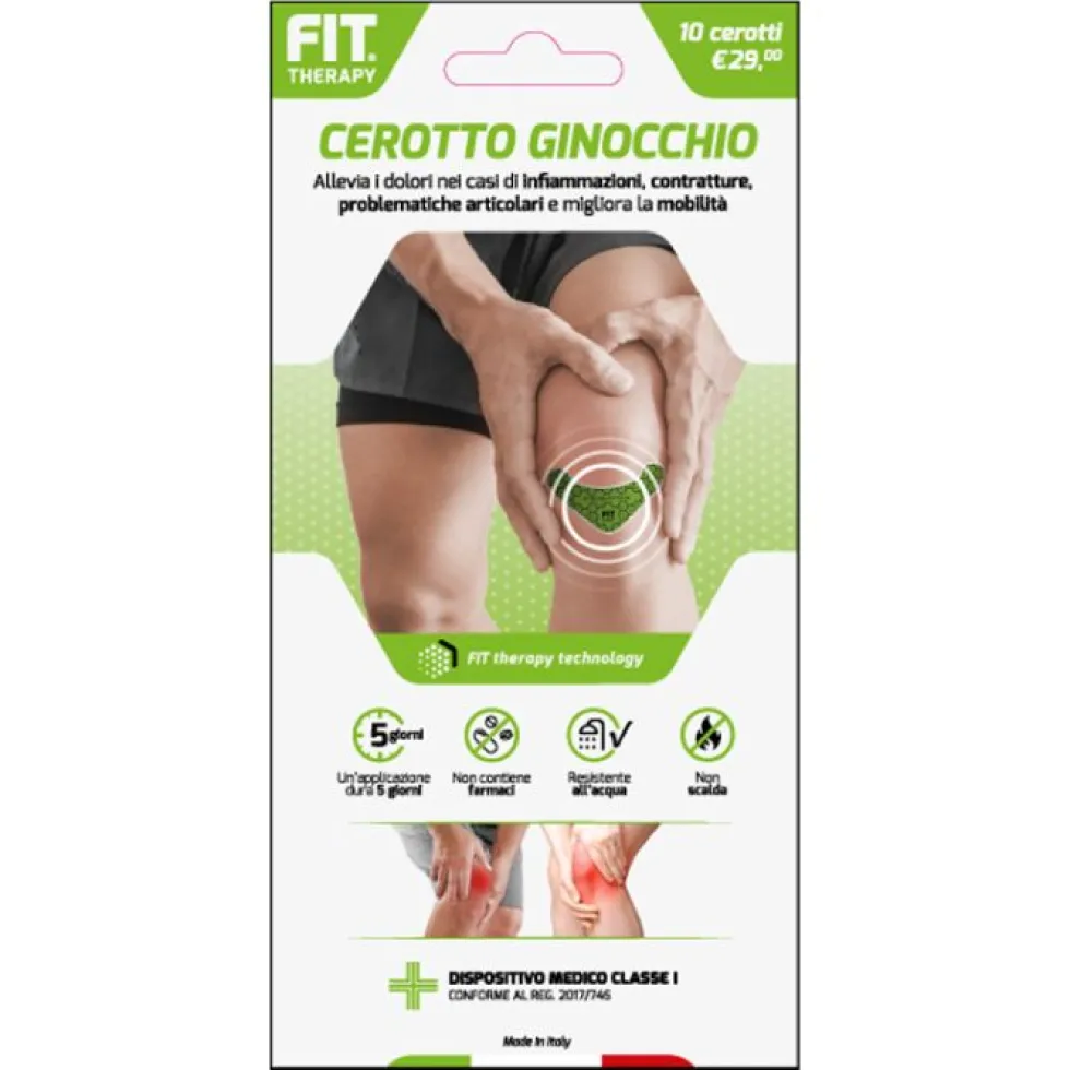 D.Fenstec Fit Therapy Ginocchio - Cerotto per dolori muscolari e articolari, 10 cerotti