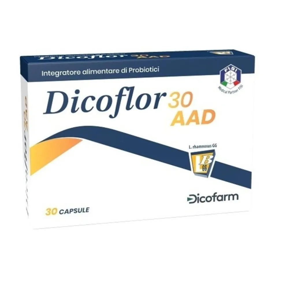 Dicofarm Dicoflor - 30 AAD Integratore alimentare di probiotici, 30 capsule