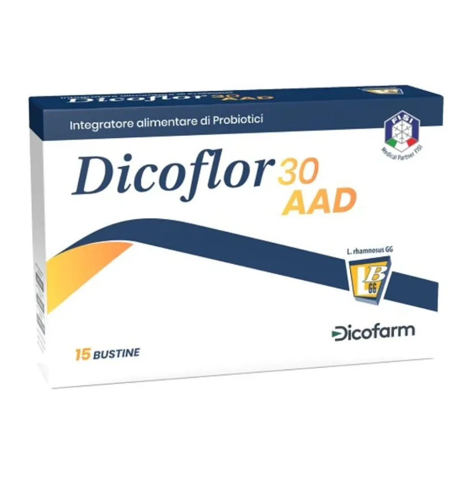 Dicofarm Dicoflor - 30 AAD Integratore alimentare di probiotici, 15 bustine