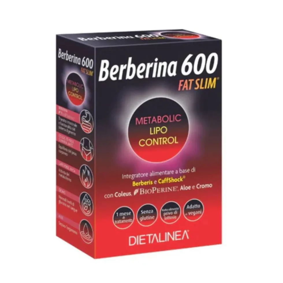 Dietalinea Berberina 600 Fat Slim Integratore Alimentare, 60 compresse