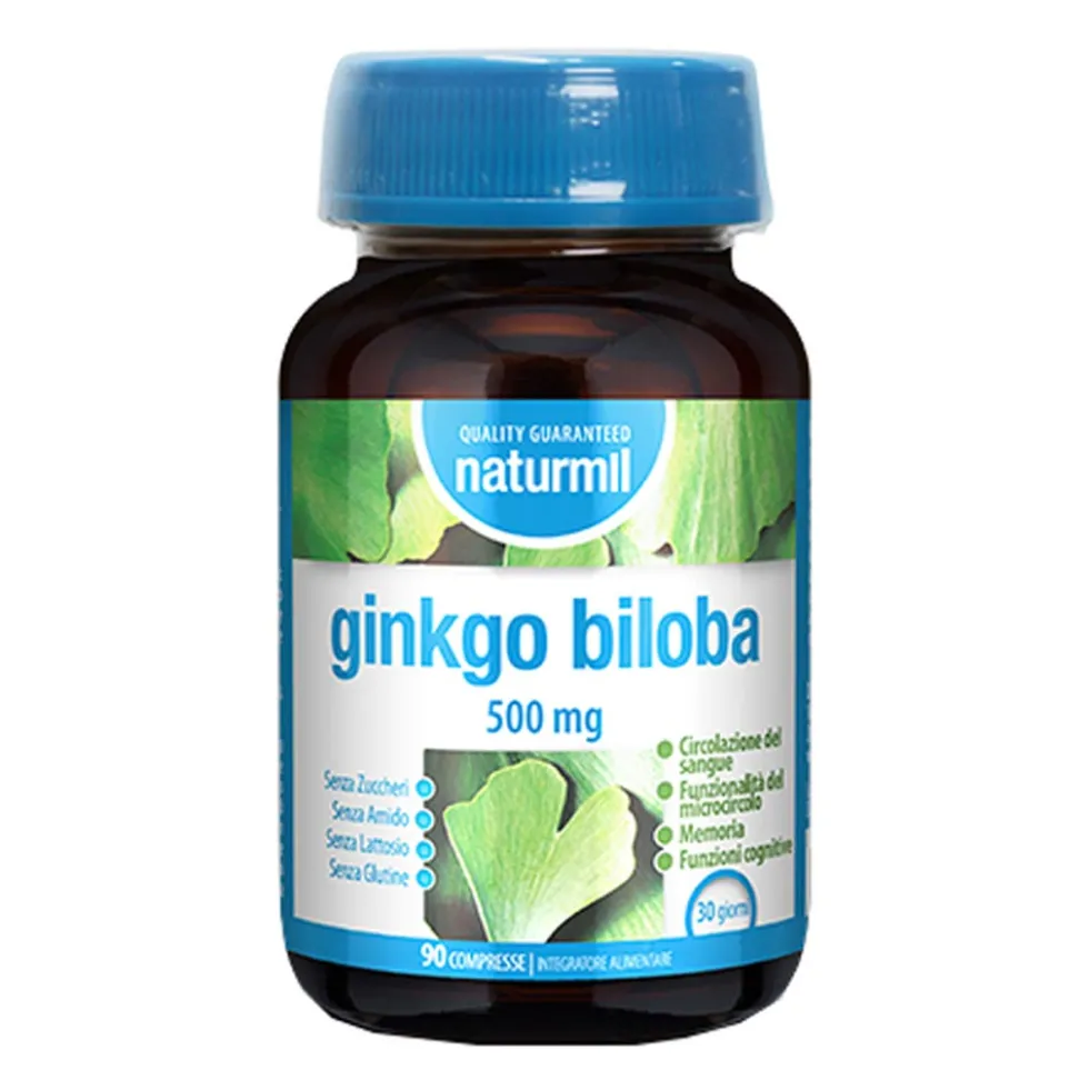 Dietmed Naturmil - Ginkgo Biloba 500mg Integratore Alimentare, 90 Compresse