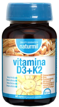 Dietmed Naturmil - Vitamina D3+K2 Integratore Alimentare, 60 Compresse