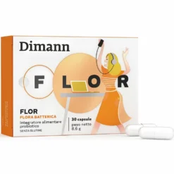 Dimann Flor Integratore Probiotico per Cistite Candida e Vaginiti, 30 Capsule
