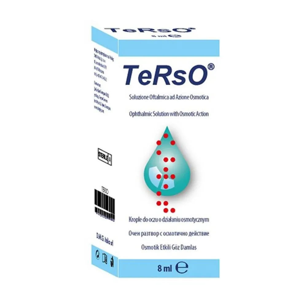 D.M.G. Italia Terso - Soluzione oftalmica ad azione osmotica per l'edema corneale, flacone da 8 ml