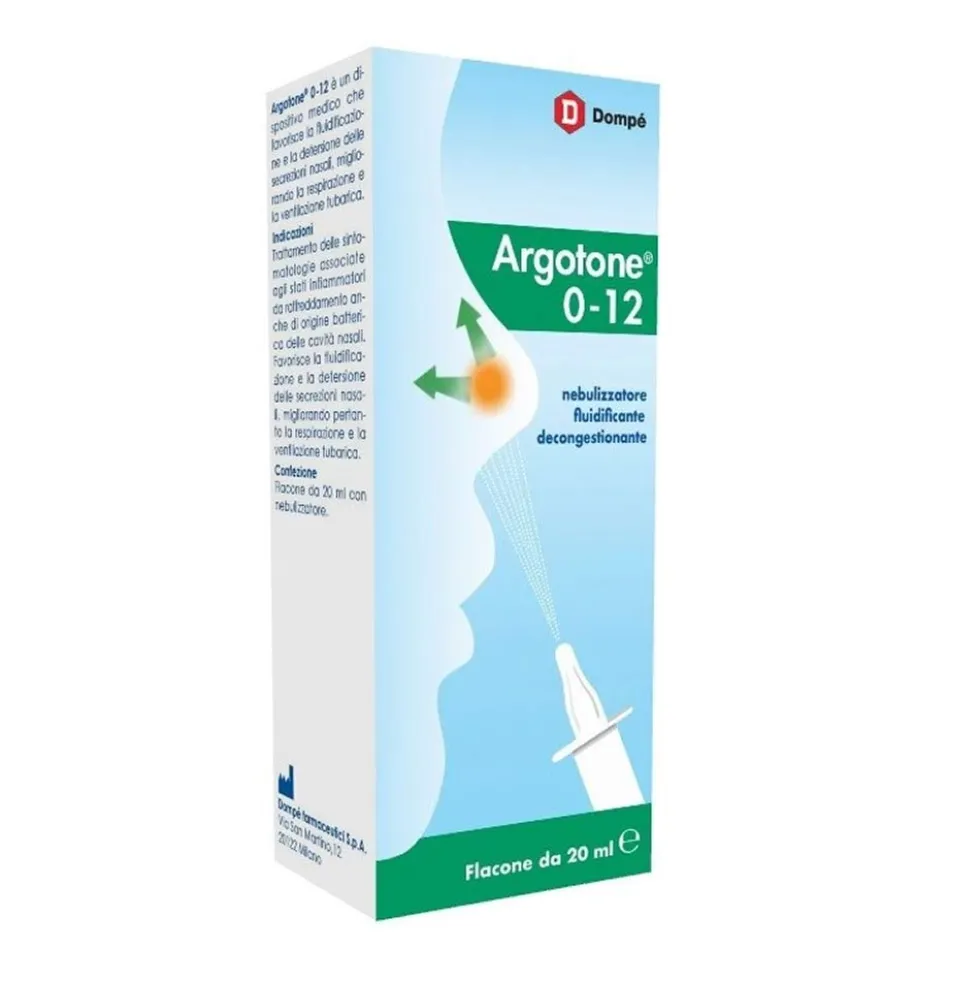 Dompé Argotone 0-12 Spray Nasale Nebulizzatore Decongestionante, 20ml