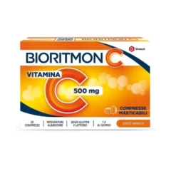 Dompé Bioritmon C - Integratore di vitamina C per le difese immunitarie, 20 compresse masticabili
