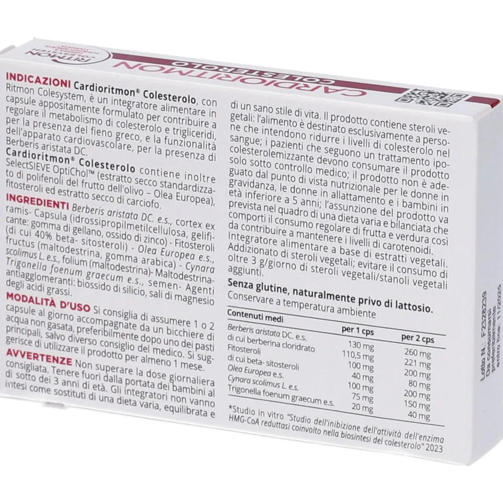 Dompé Cardioritmon Colesterolo - Integratore per colesterolo e trigliceridi, 30 capsule