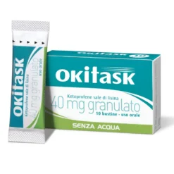 Dompé Okitask 40 mg - Granulato antidolorifico per il mal di testa e i dolori, 10 bustine