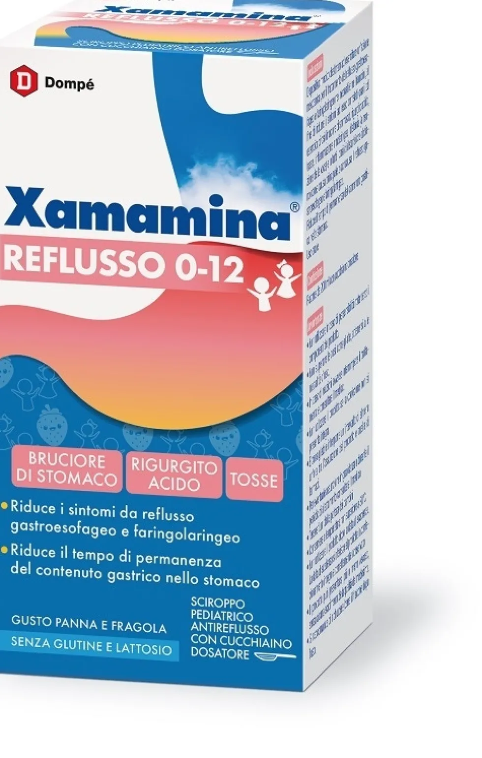 Dompé Xamamina Reflusso 0-12 - Sciroppo pediatrico per il reflusso gastroesofageo, 200 ml