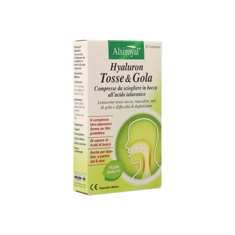 Dott. C. Cagnola Hyaluron Tosse e Gola - Compresse orosolubili con acido ialuronico, 30 compresse