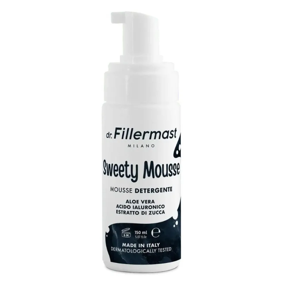 Dr. Fillermast Sweety Mousse - Mousse detergente per il viso ad azione idratante e lenitiva, 150 ml