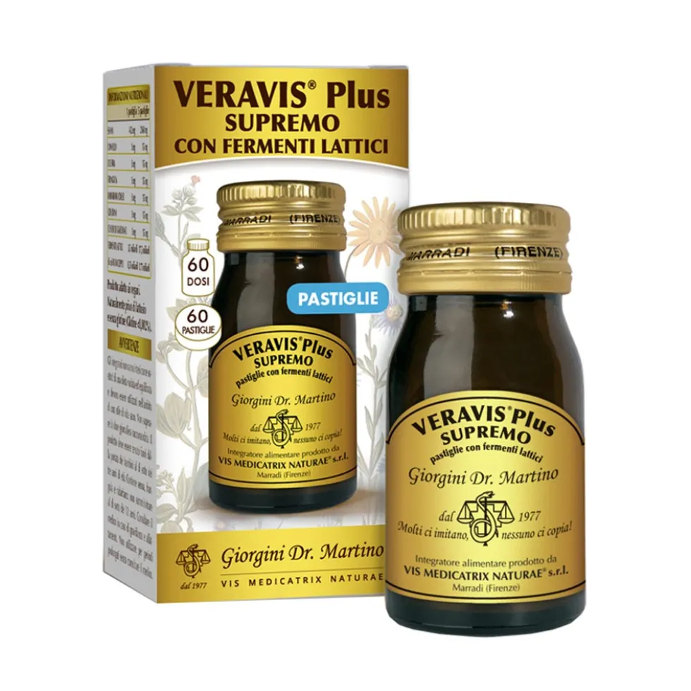 Dr.Giorgini Veravis Plus Supremo con Fermenti Integratore, 60 Pastiglie