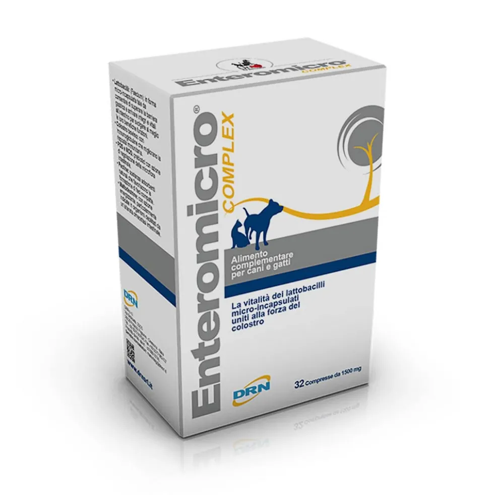DRN Enteromicro Complex Alimento Dietetico Cani e Gatti, 32 Compresse