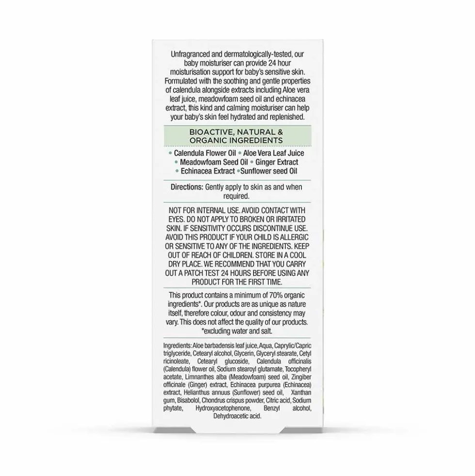 Dr. Organic Baby Calendula - Baby Moisturiser Crema Nutriente, 50ml