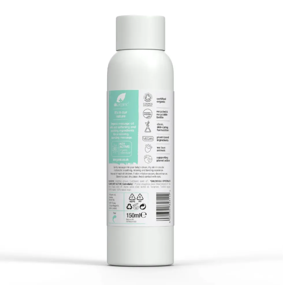 Dr. Organic Baby - Massage Oil alla Calendula Olio da Massaggio per Bambini, 150ml