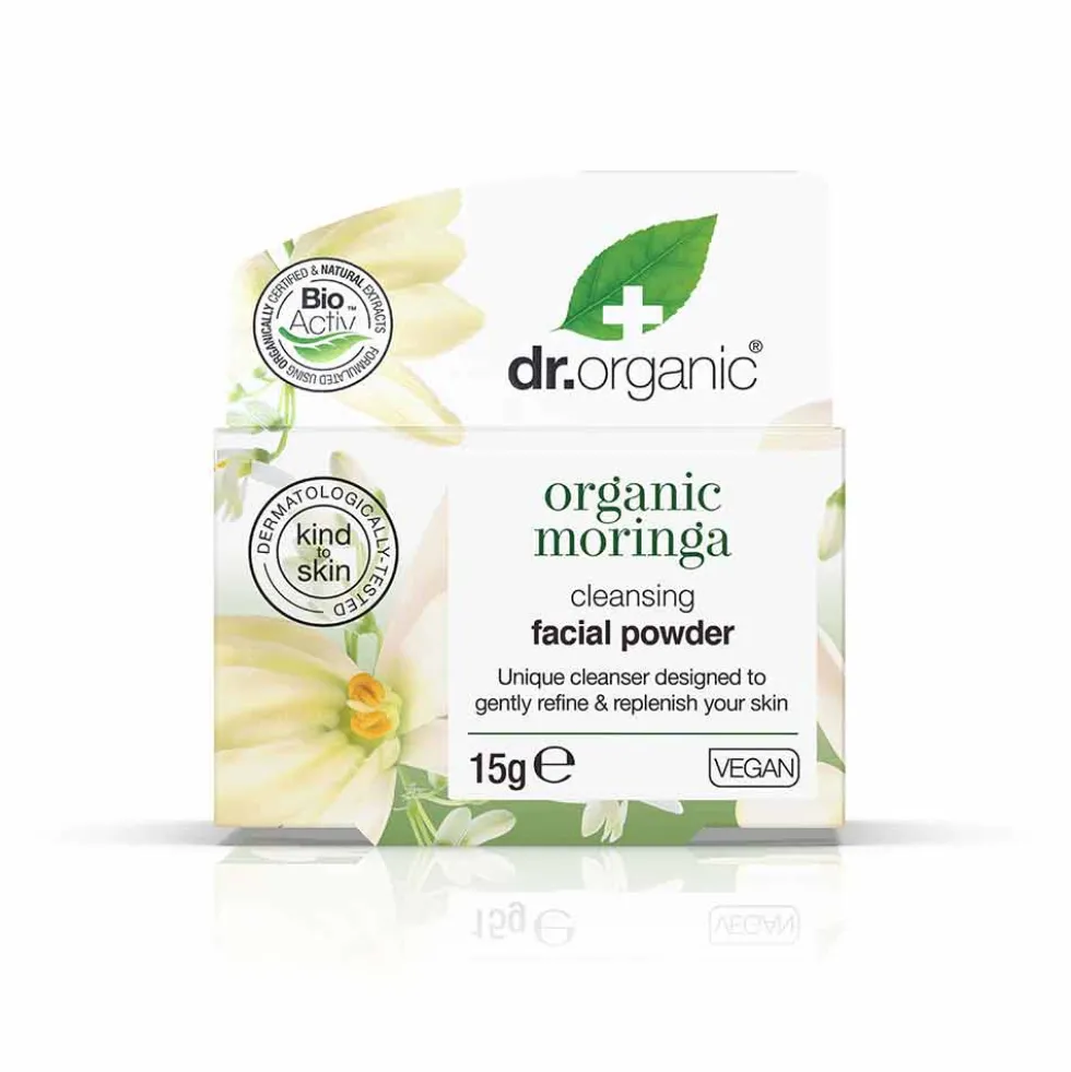 Dr. Organic Moringa - Polvere Detergente Viso Purificante, 15g