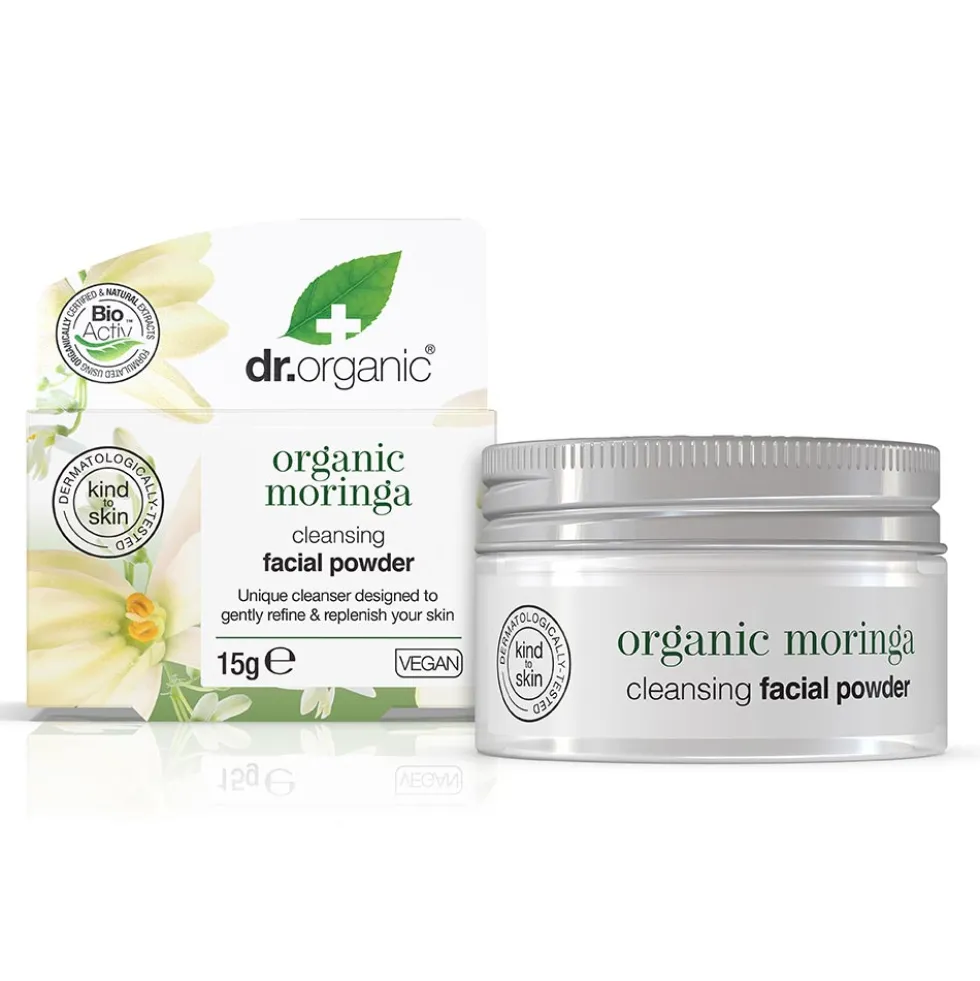 Dr. Organic Moringa - Polvere Detergente Viso Purificante, 15g