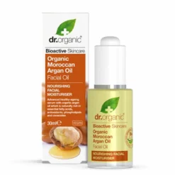 Dr. Organic Olio di argan marocchino - Olio viso rigenerante per la pelle secca, 30 ml