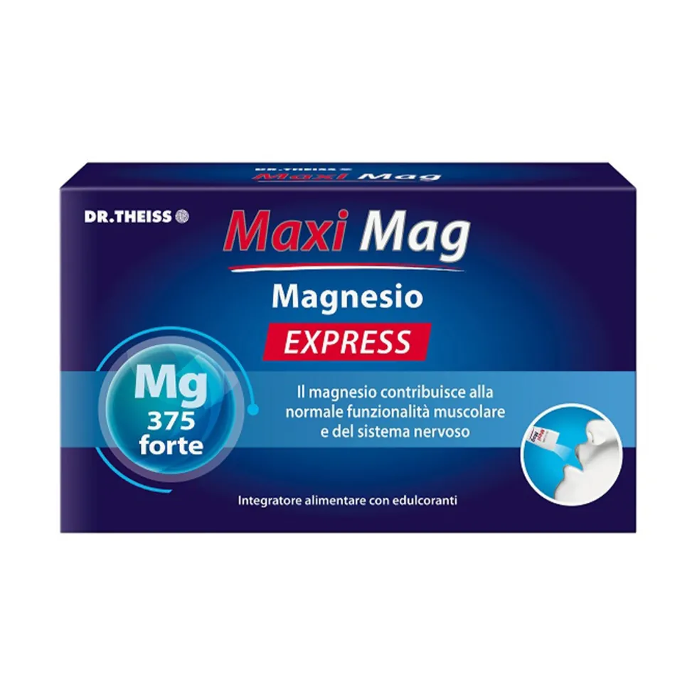 Dr. Theiss Maxi Mag Express - Integratore di magnesio per l'affaticamento muscolare, 14 stick