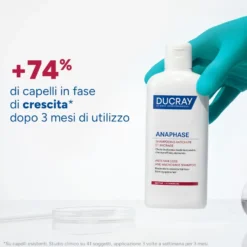 Ducray Anaphase Shampoo contro la Caduta e Crescita dei Capelli Anti-Caduta Caduta Occasionale Reattiva, 200ml
