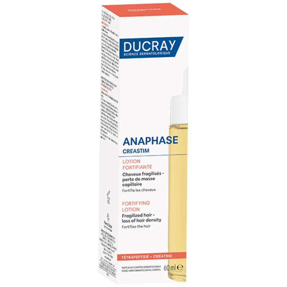 Ducray Creastim Reactiv - Lozione Trattante Contro la Caduta dei Capelli Anti-Caduta Occasionale con Creatina, 60ml